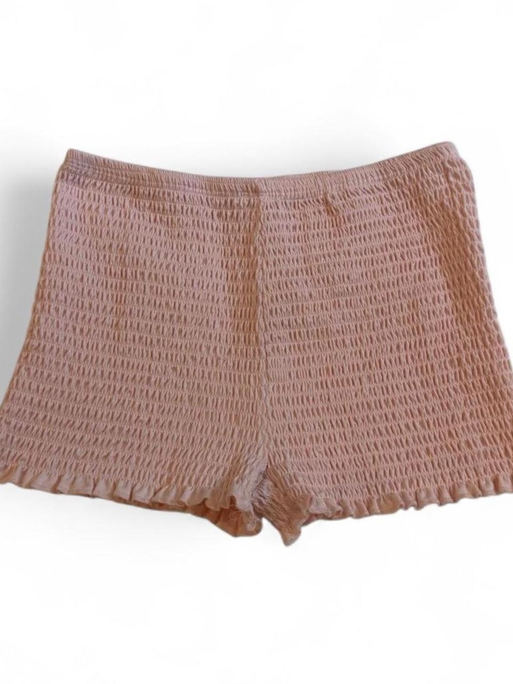 Pink Smocked Micro Shorts